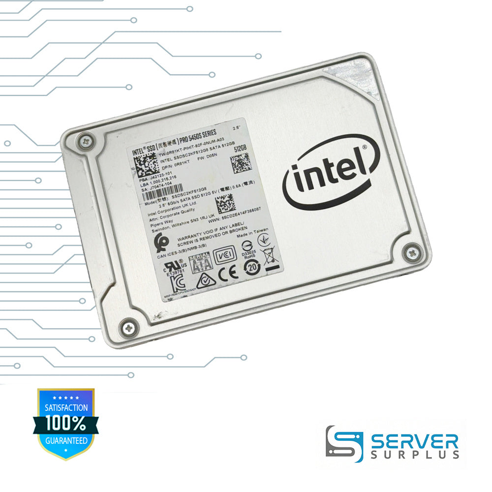 Dell PRO 5450S Series 512GB SATA 6Gb/s 2.5 in Enterprise SSD | 08R1KT | SSDSC2KF512G8 | 8R1KT