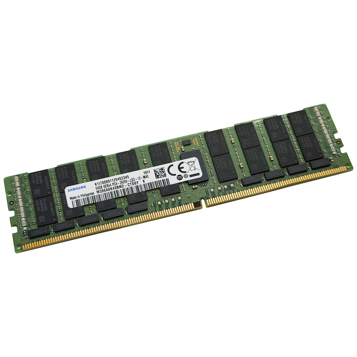 Samsung 64GB DDR4-2666MHz PC4-21300 288-Pin LRDIMM Server RAM (M386A8K40BM2-CTD)