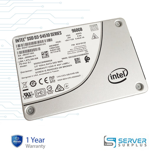 Intel D3-S4510 960GB SATA III 6Gb/s 2.5-Inch Enterprise SSD (SSDSC2KB960G8)