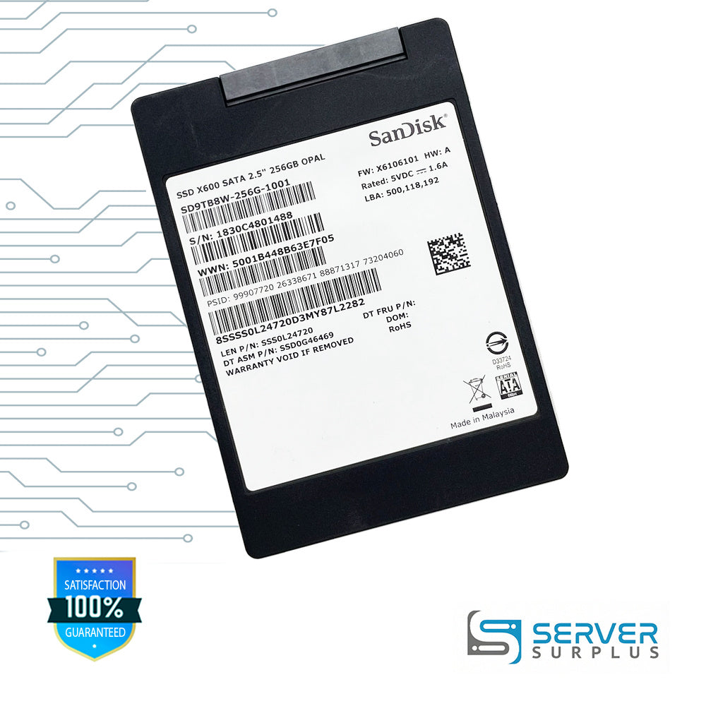Lenovo X600 256GB SATA 6Gb/s 2.5-Inch Enterprise SSD | SSS0L24720 | SD9TB8W-256G-1001