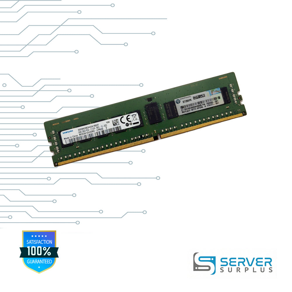 HP 8GB DDR4-2133 PC4-17000 1Rx8 ECC Registered 288-Pin RDIMM Server Memory | 762200-081 | M393A1G43DB0-CPB0Q