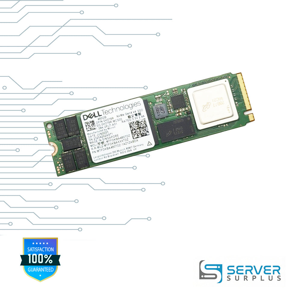 Dell 480GB NVMe PCIe 4.0 M.2 Enterprise SSD | 0H3T8R | MTFDKBA480TDZ-1AZ1ZABDA | H3T8R