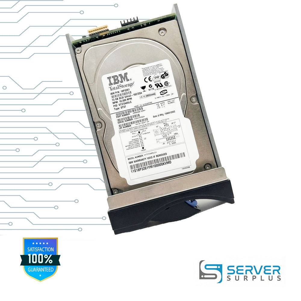 IBM TotalStorage 73GB SCSI 10K 3.5 in Enterprise HDD | 18P3261 | ST373405LC