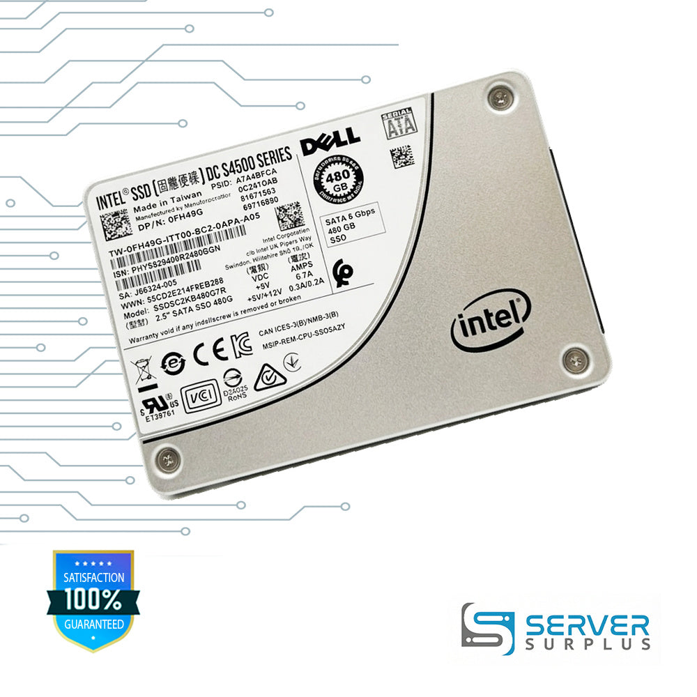 Dell DC S4500 Series 480GB SATA 6Gb/s 2.5 in Enterprise SSD | 0FH49G | SSDSC2KB480G7R | FH49G
