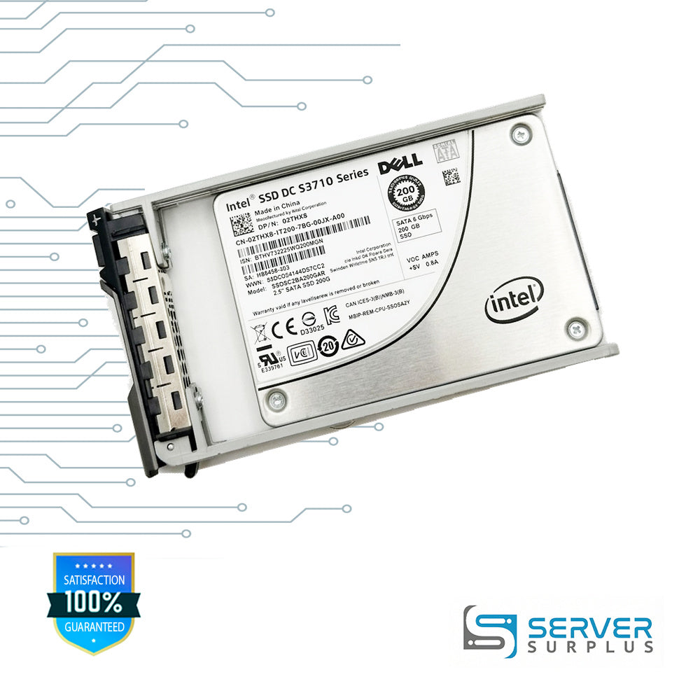 Dell SSD DC S3710 Series 200GB SATA 6Gb/s 2.5 in Enterprise SSD | 02THX8 | SSDSC2BA200G4R | 2THX8