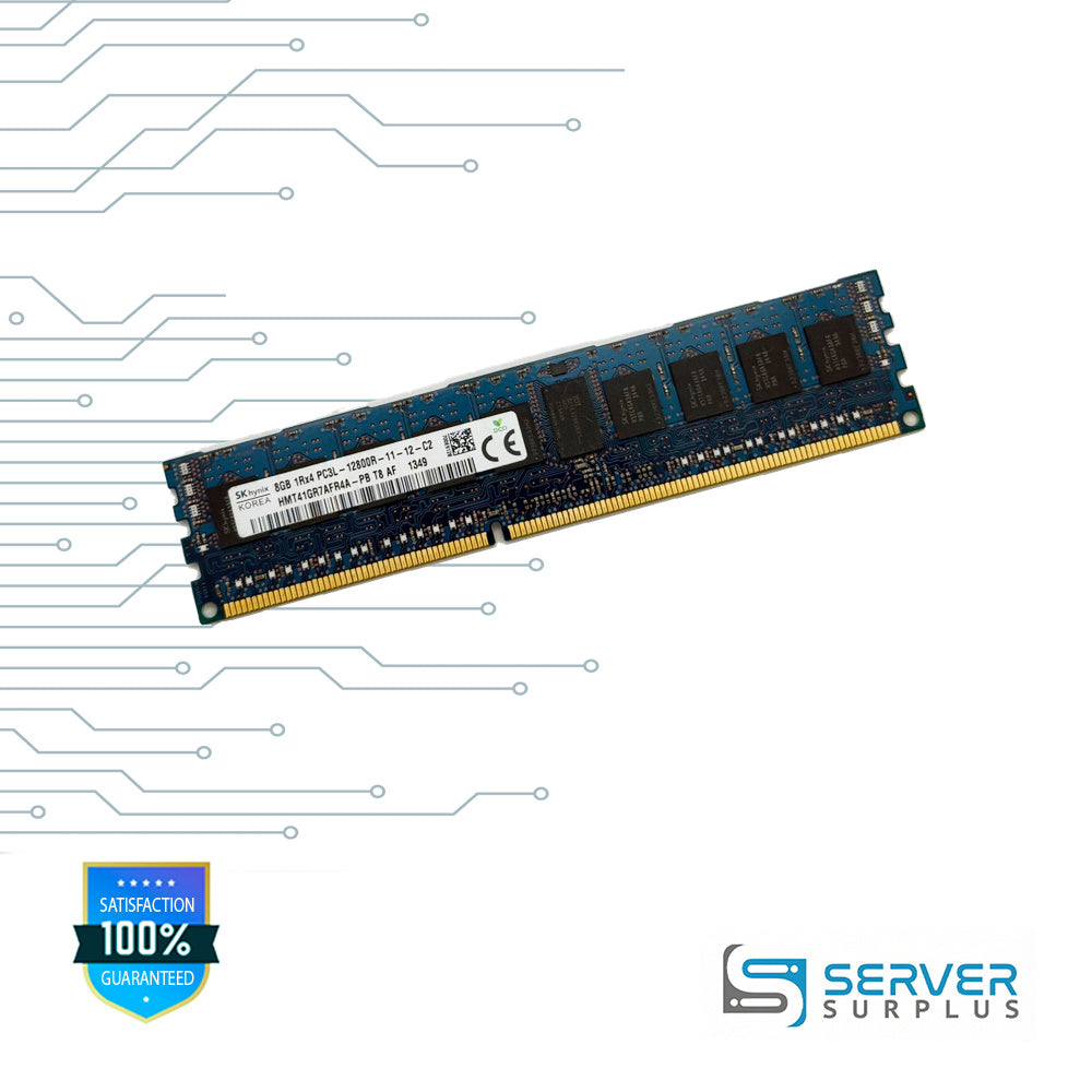 SK hynix 8GB DDR3L-1600 PC3L-12800 1Rx4 ECC Registered 240-Pin RDIMM Server Memory | HMT41GR7AFR4A-PB