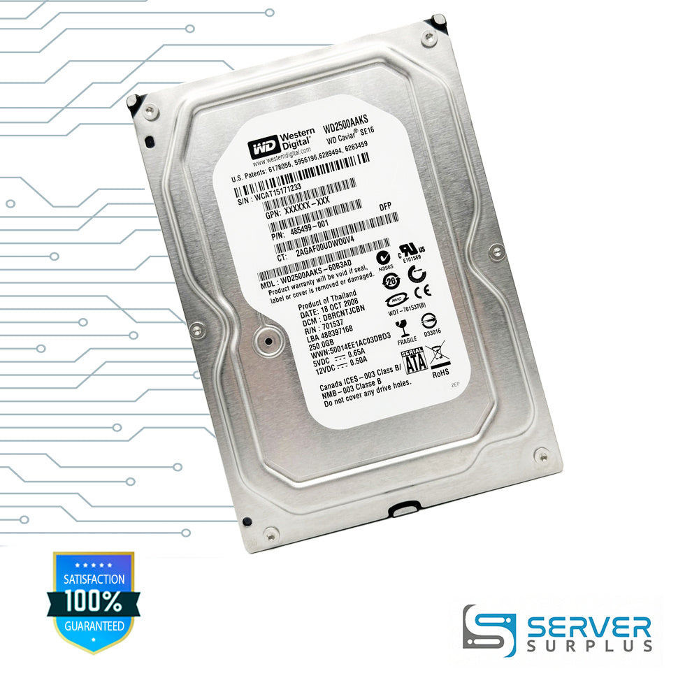 WD Caviar SE16 250GB SATA 3.5 in Enterprise HDD | WD2500AAKS