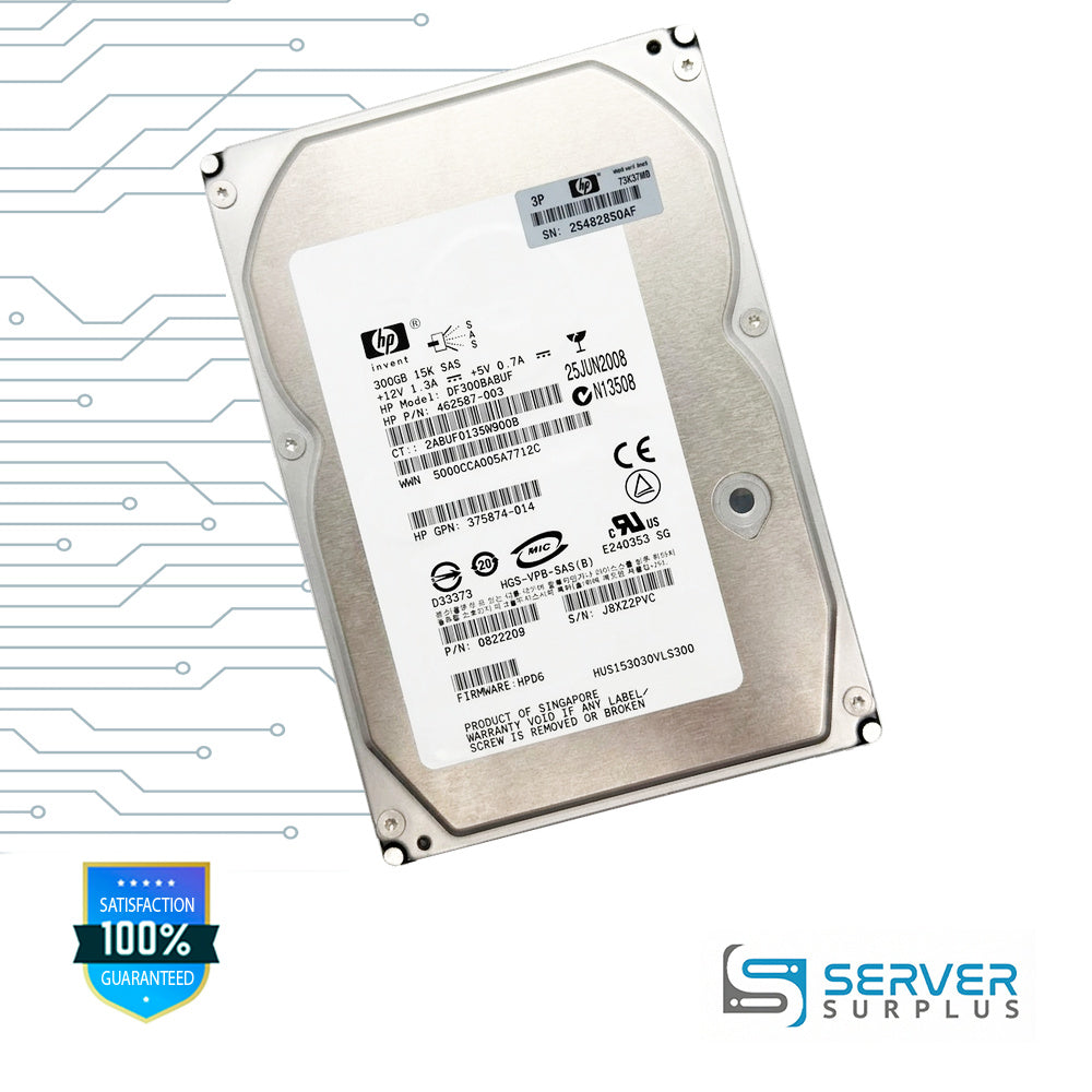 HP 300GB SAS 3.5 in Enterprise HDD | 462587-003 | 0B22209 | 375874-014 | 2ABUF013SW900B | DF300BABUF