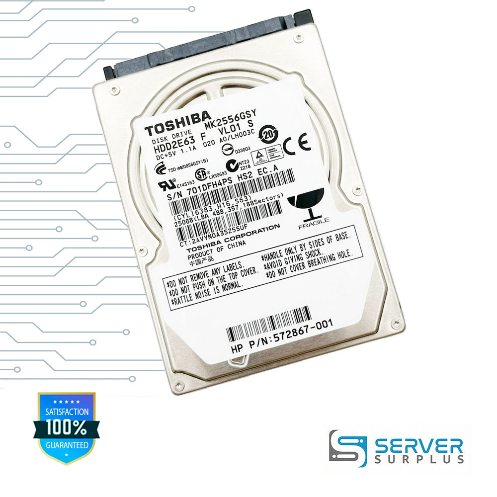 HP MK2556GSY 250GB 2.5 in Enterprise HDD | 572867-001 | HDD2E63