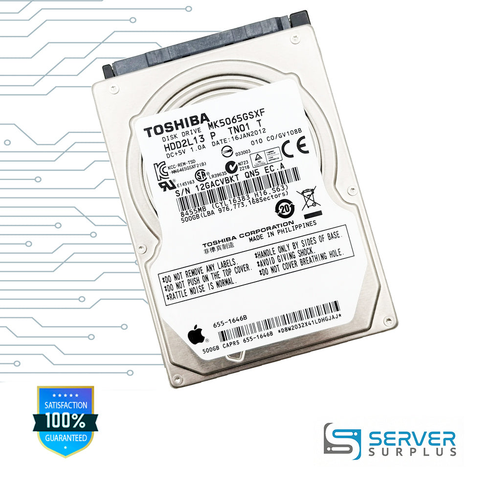 Apple 500GB SATA 2.5 in Enterprise HDD | 655-1646B | MK5065GSXF
