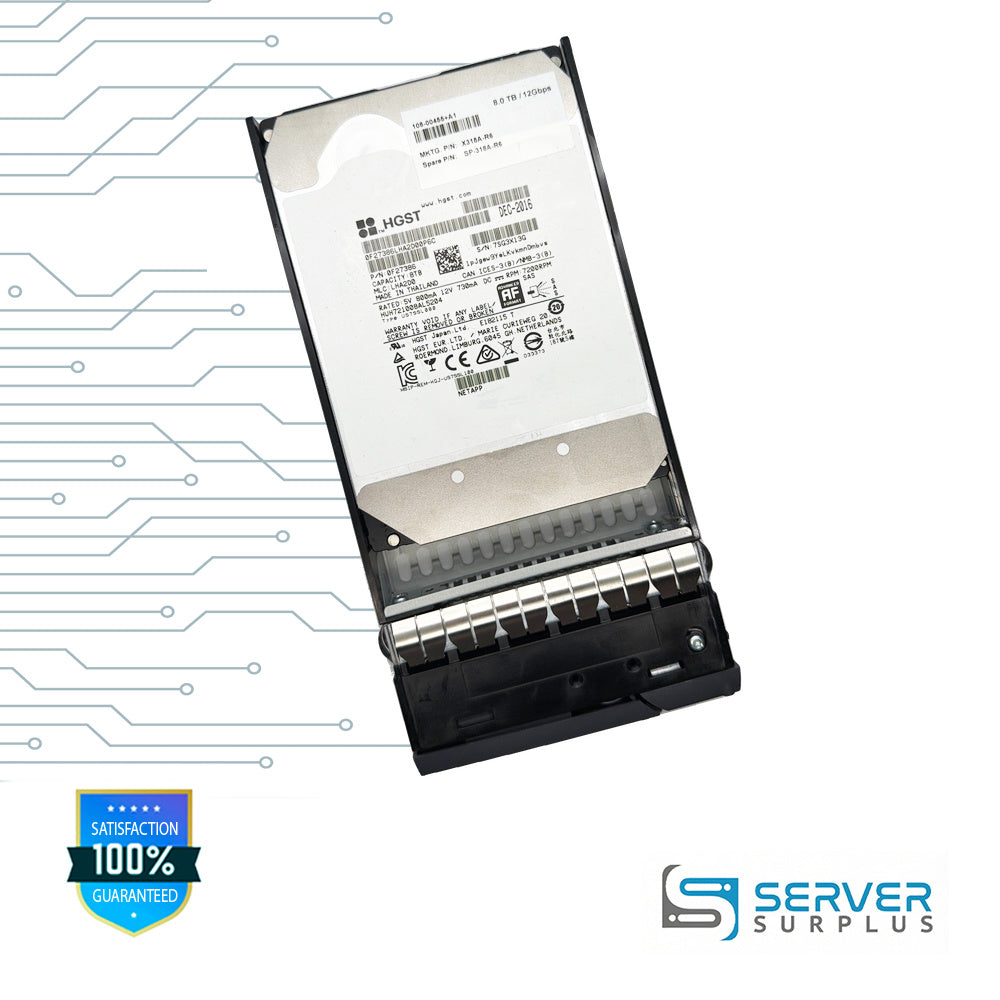 NetApp Ultrastar He10 8TB SAS 12Gb/s 512e 3.5 in Enterprise HDD | 108-00455+A1 | 0F27386 | X318A-R6 | SP-318A-R6