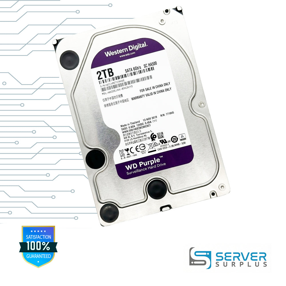 WD Purple 2TB SATA 6Gb/s 3.5 in Enterprise HDD | WD20EJRX-89G3VY0