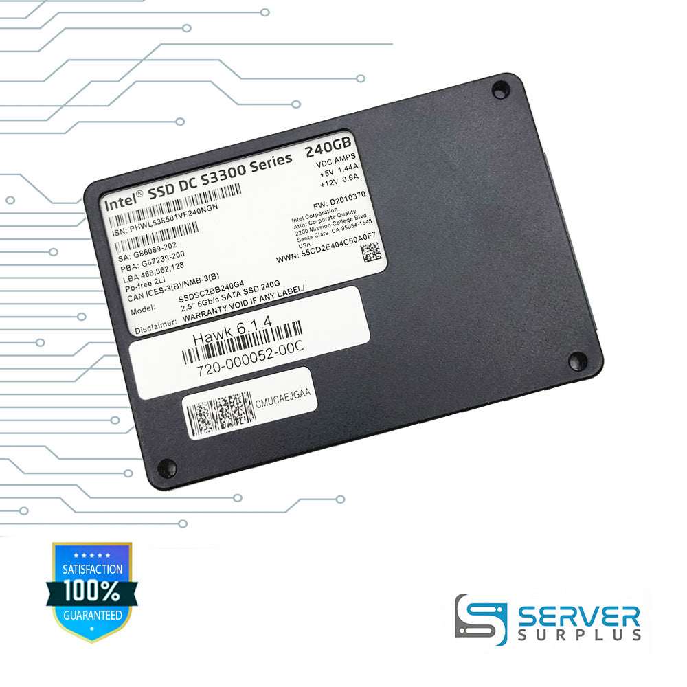 Intel SSD DC S3500 Series 240GB SATA 6Gb/s 2.5 in Enterprise SSD | 410-000077-00A | SSDSC2BB240G4 | 720-000052-00C