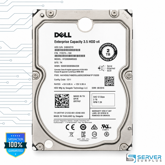 Dell ST2000NM0005 2TB SAS 12Gb/s 3.5-Inch Enterprise HDD | 0R7FKF
