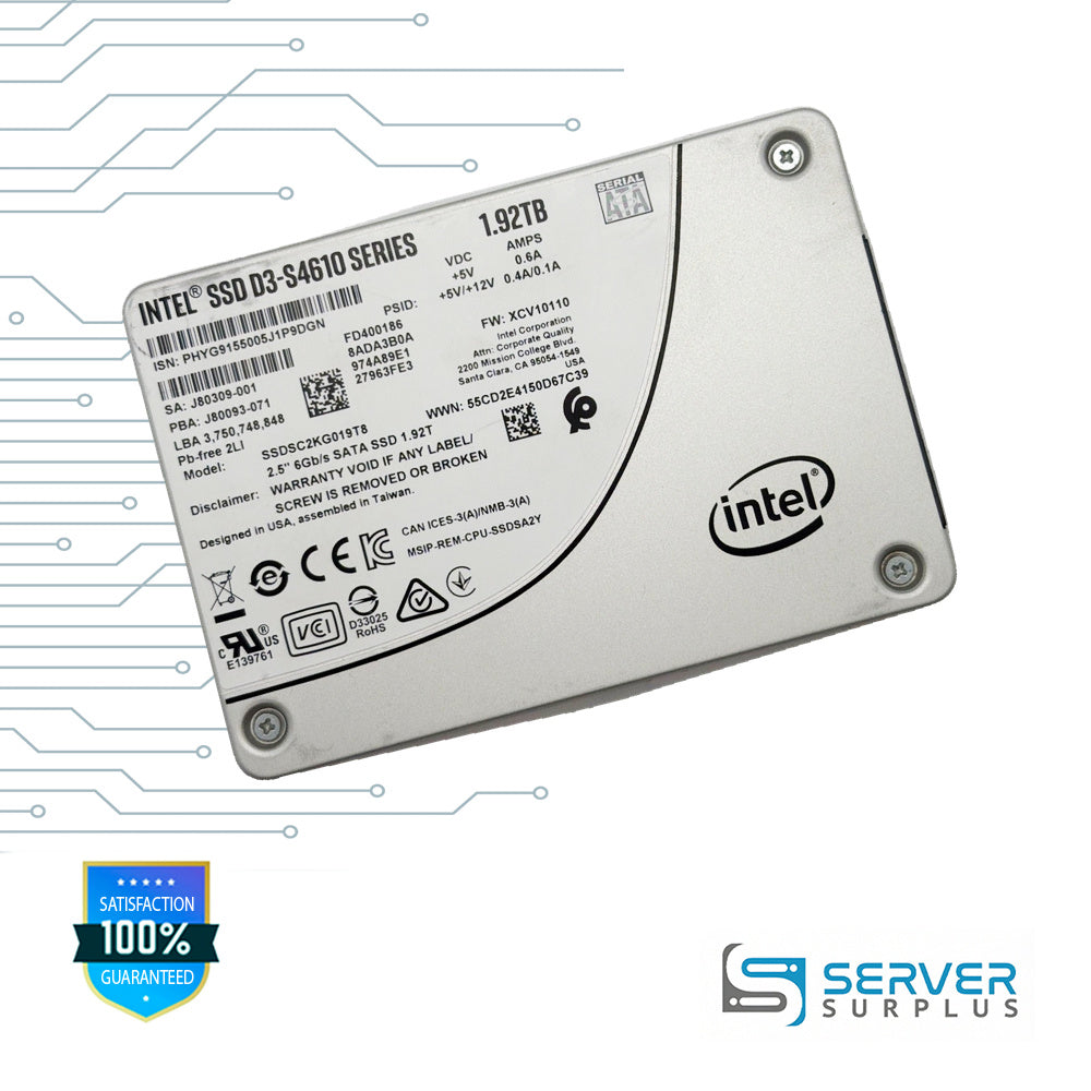 Intel D3-S4610 1.92TB SATA 6Gb/s 2.5 in Enterprise SSD | SSDSC2KG019T8
