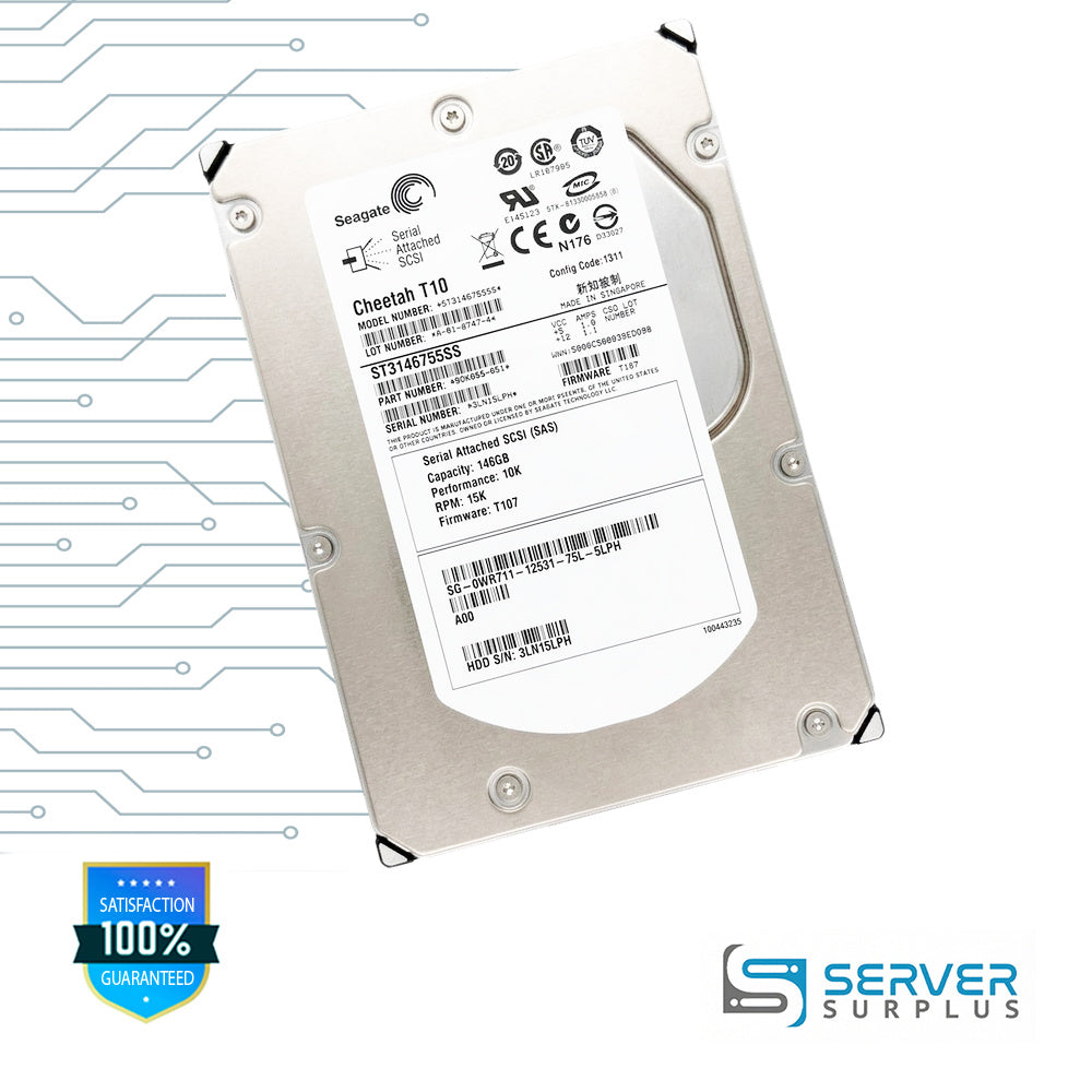 Seagate Cheetah T10 146GB SAS 15K 3.5 in Enterprise HDD | ST3146755SS | 9DK066-051