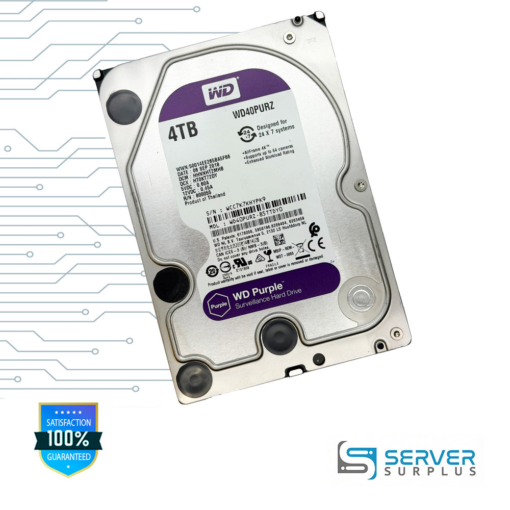 WD Purple 4TB 3.5 in Enterprise HDD | WD40PURZ