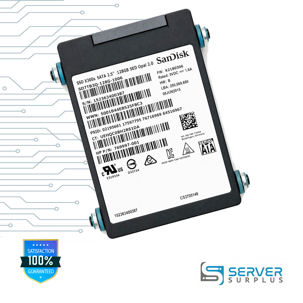 HP X300s 128GB SATA 2.5-Inch Enterprise SSD | 769997-001 | SD7TB3Q-128G-1006