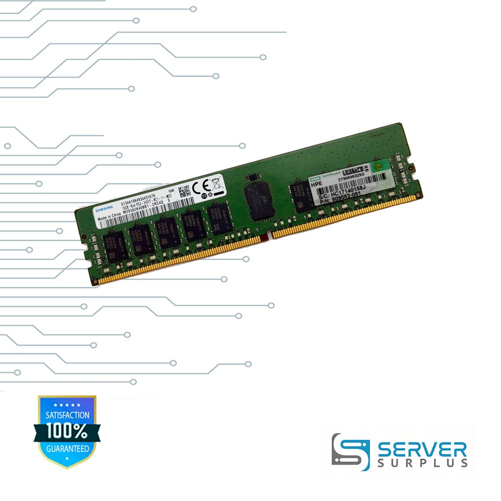 HPE 16GB DDR4-2400 PC4-19200 1Rx4 ECC Registered 288-Pin RDIMM Server Memory | 809082-091 | M393A2K40BB1-CRC4Q