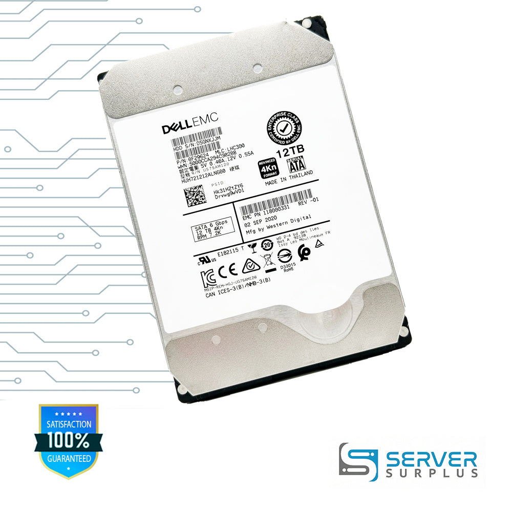 EMC Ultrastar DC HC320 12TB SATA 7.2K 4Kn 3.5 in Enterprise HDD | 118000331 | 0F29624 | 118000331-01