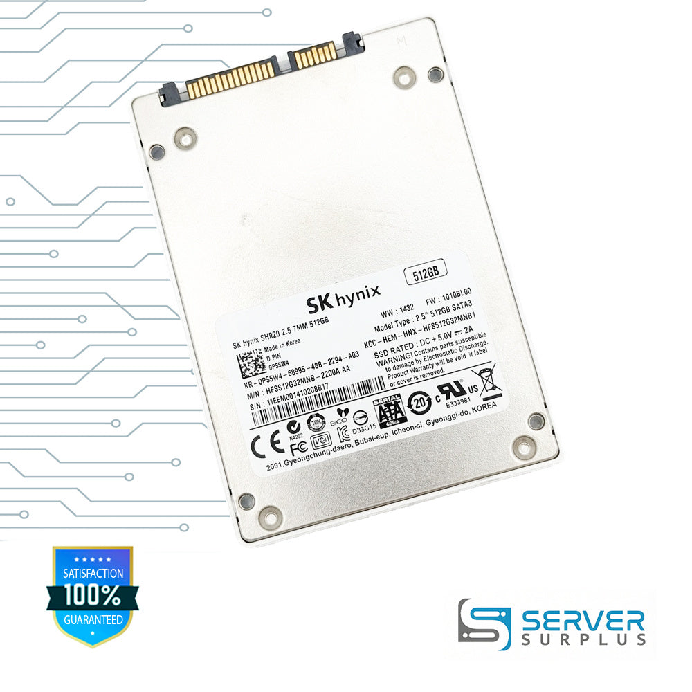 Dell SH920 512GB SATA 6Gb/s 2.5 in Enterprise SSD | 0P55W4 | HFS512G32MNB-2200AAA | P55W4