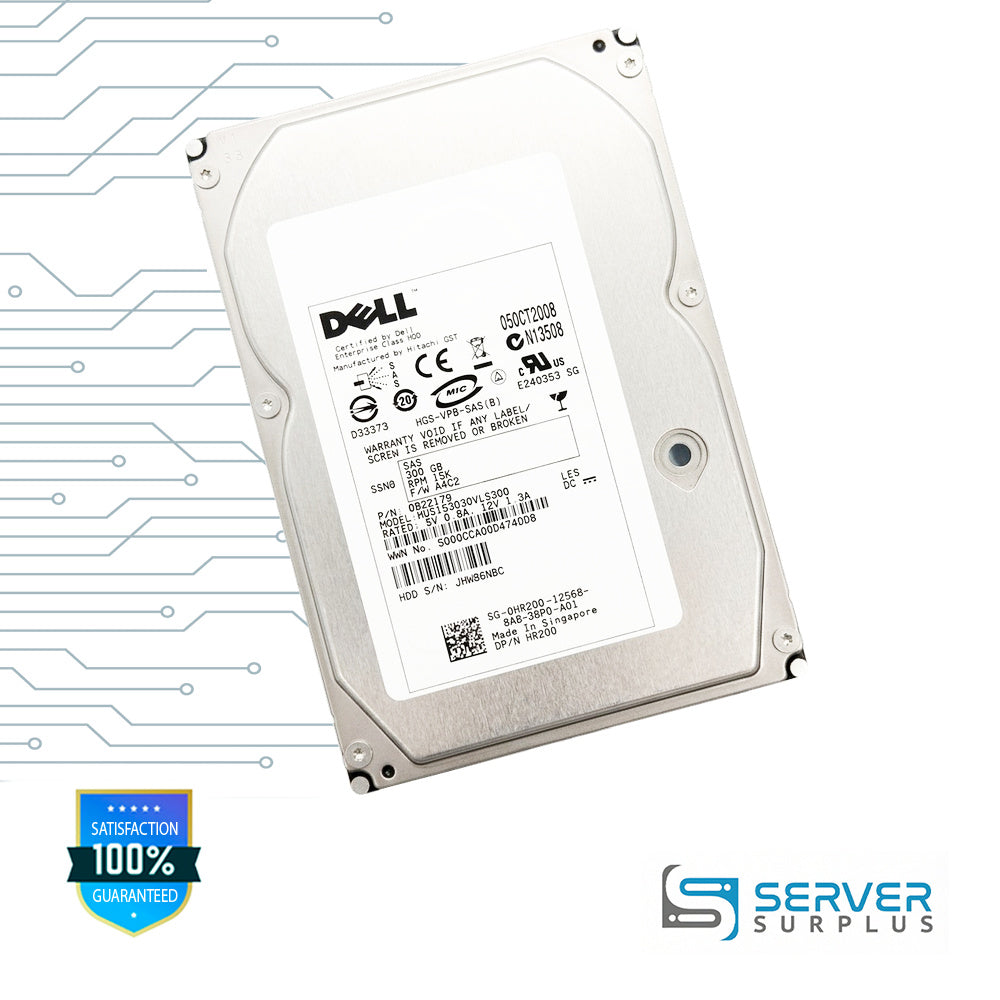 Dell HUS153030VLS300 300GB SAS 15K 3.5 in Enterprise HDD | 0HR200 | 0B22179 | HR200