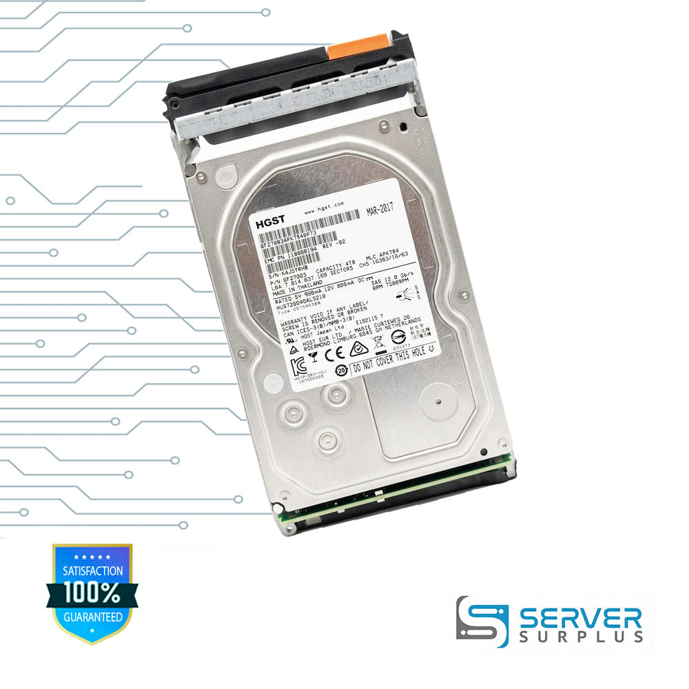 EMC HUS726040ALS210 4TB SAS 12Gb/s 3.5 in Enterprise HDD | 118000194-02 | 0F27003