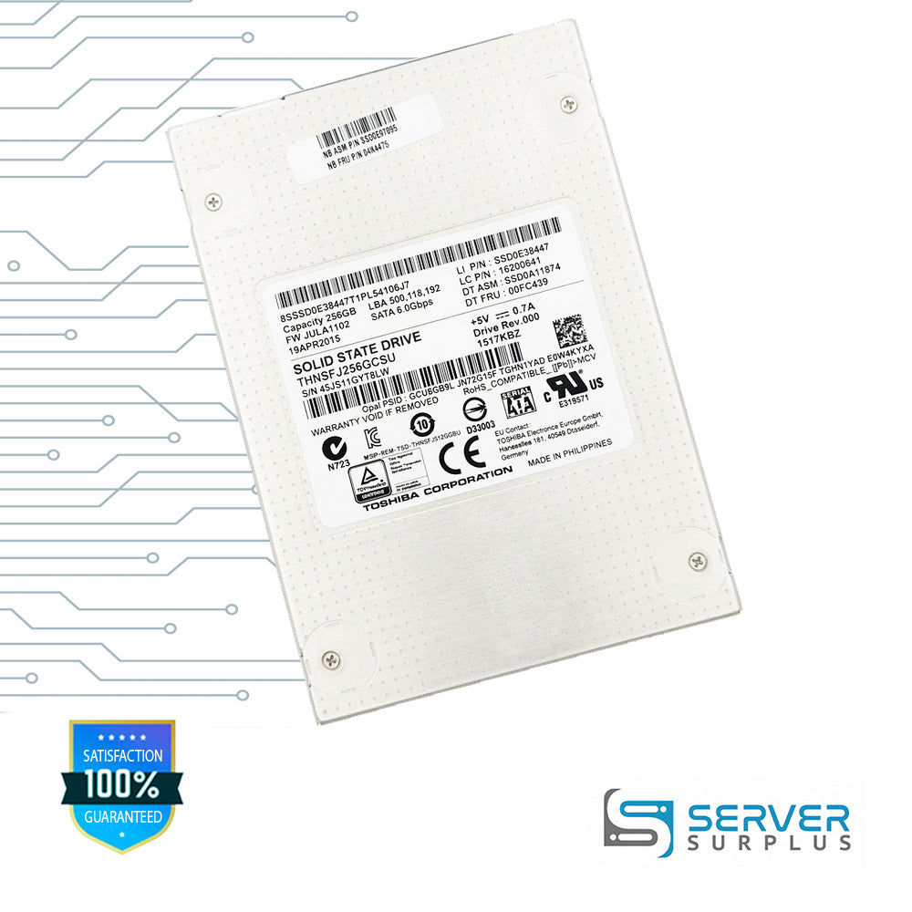 Lenovo 256GB SATA 6Gb/s 2.5 in Enterprise SSD | 04X4475 | THNSFJ256GCSU | SSD0E97895 | SSD0E38447 | 16200641 | SSD0A11874 | 00FC439