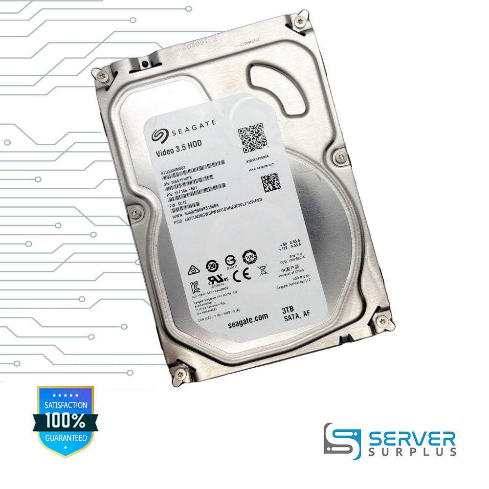 Seagate Video 3.5 HDD 3TB SATA 3.5 in Enterprise HDD | ST3000VM002