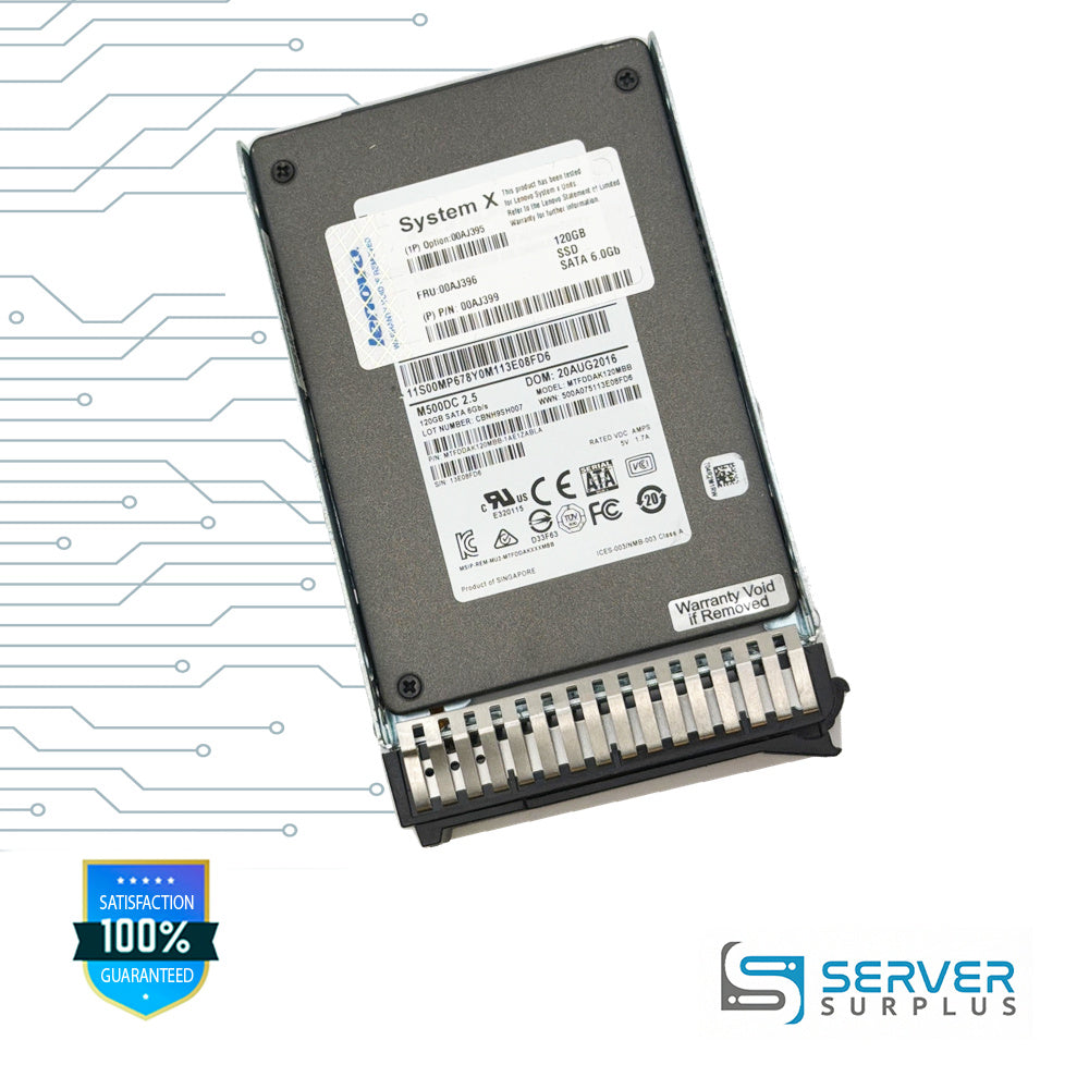 Lenovo M500DC 120GB SATA 6Gb/s 2.5 in Enterprise SSD | 00AJ396 | MTFDDAK120MBB | 00AJ395 | 00AJ399