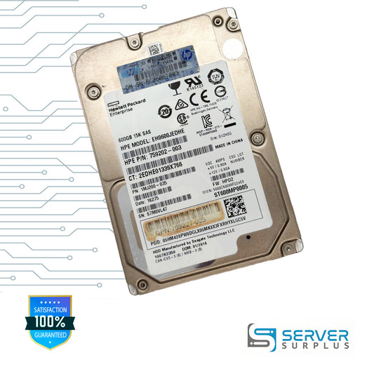 HPE EH0600JEDHE 600GB SAS 15K 2.5 in Enterprise HDD | 759202-003 | ST600MP0005 | 759221-005 | 1MJ200-035