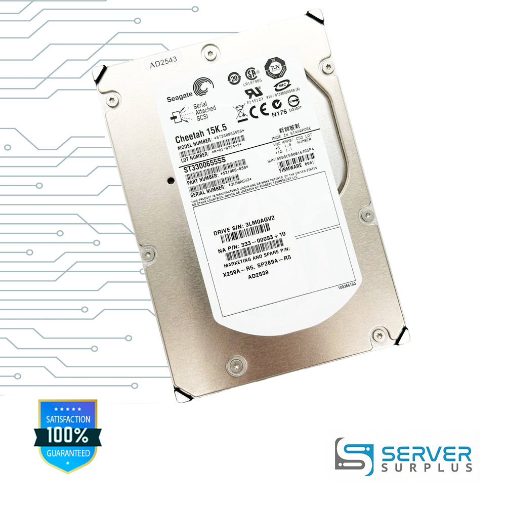 Sun Cheetah 15K.5 SAS 3.5 in Enterprise HDD | 333-00093+10 | ST3300655SS | X289A-R5 | SP289A-R5