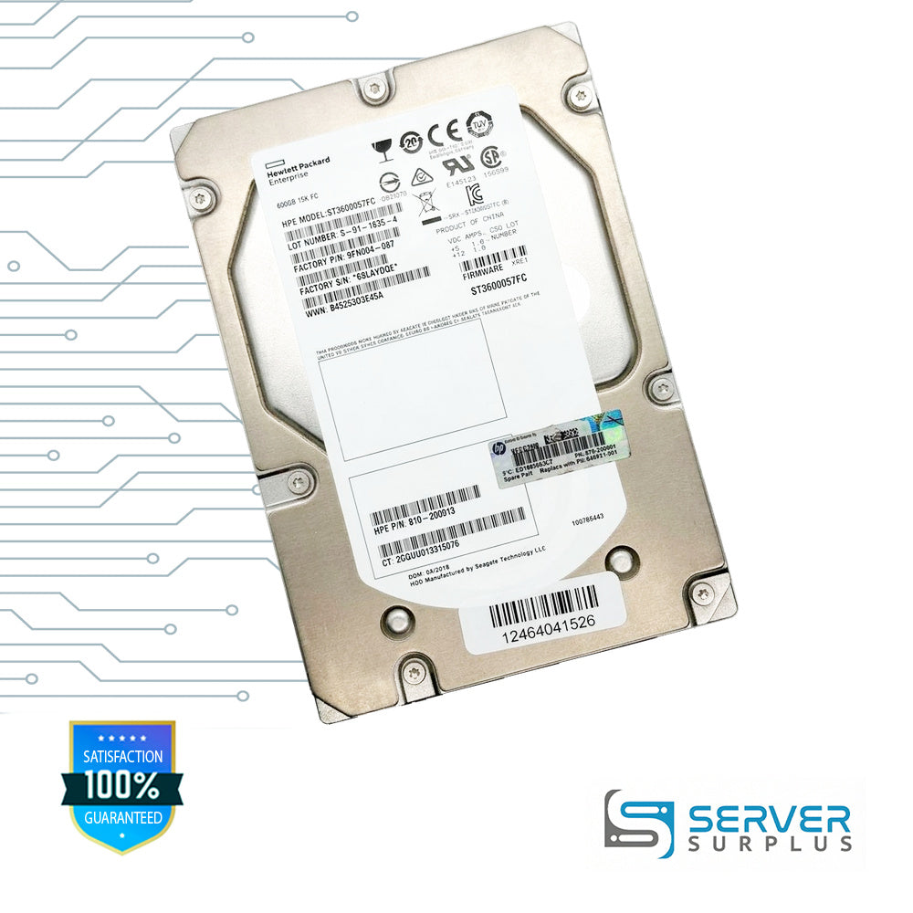 HPE 600GB FC 15K 3.5 in Enterprise HDD | 810-200013 | ST3600057FC | 970-200080 | 649821-001 | 9FN004-087