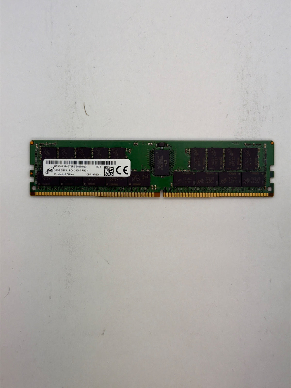 Micron 32GB DDR4-2400 PC4-19200 2Rx4 ECC Registered 288-Pin RDIMM Server Memory | MTA36ASF4G72PZ-2G3D1QG