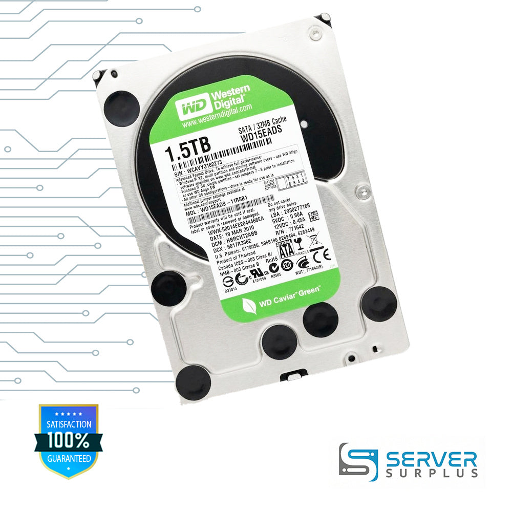 WD Caviar Green 1.5TB SATA 3Gb/s 3.5 in Enterprise HDD | WD15EADS