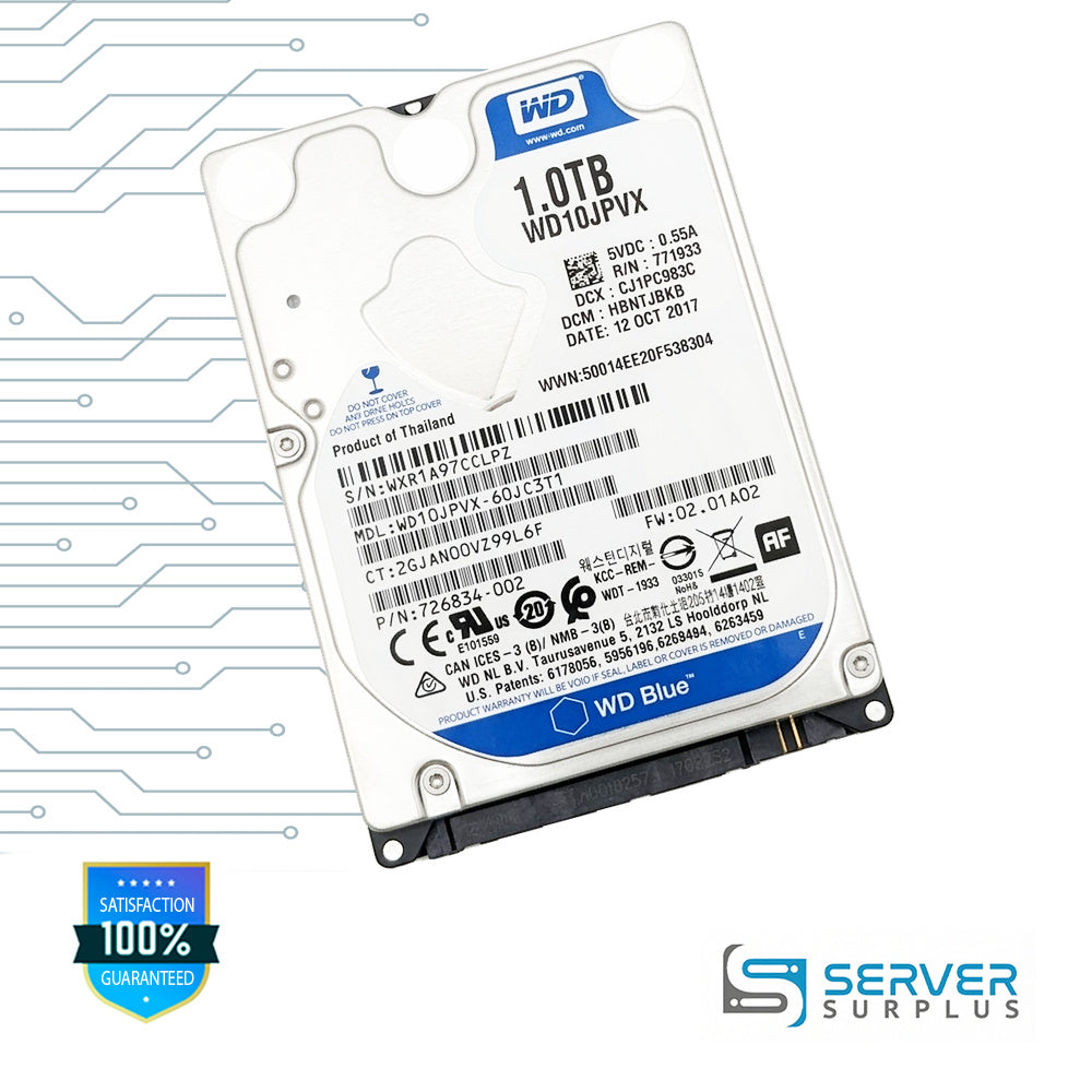 HP Blue 1TB SATA 2.5 in Enterprise HDD | 726834-002 | WD10JPVX