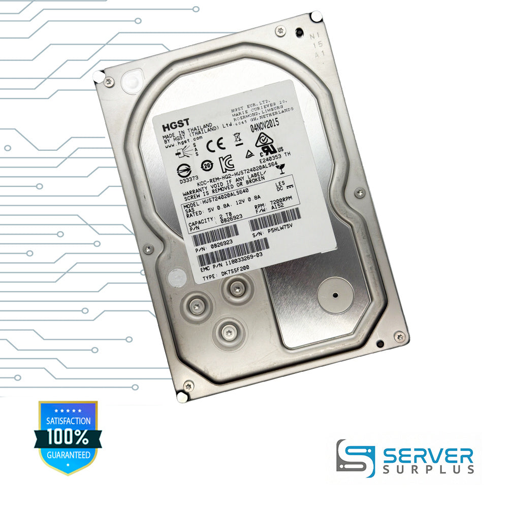 HGST HUS724020ALS640 2TB SAS 7200RPM 3.5 in Enterprise HDD | 0B26923