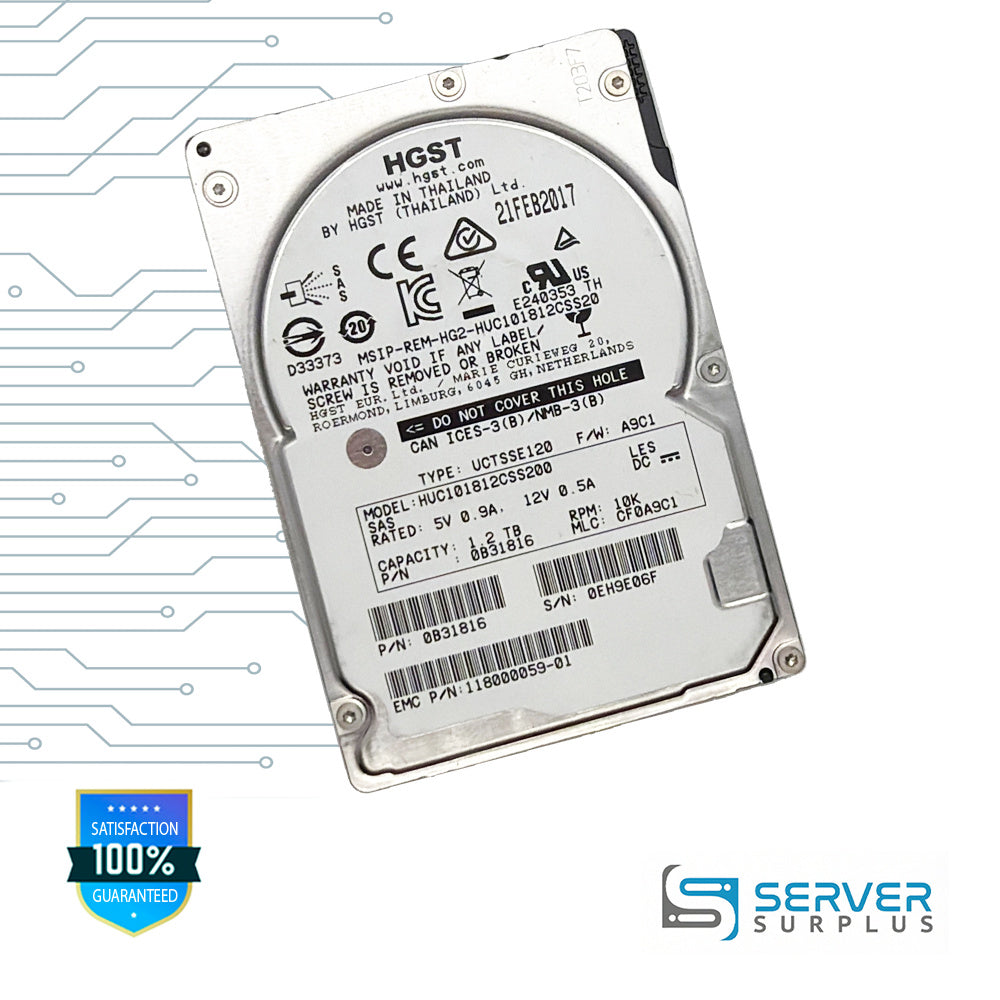 HGST HUC101812CSS200 1.2TB SAS 10K 2.5 in Enterprise HDD | 0B31816