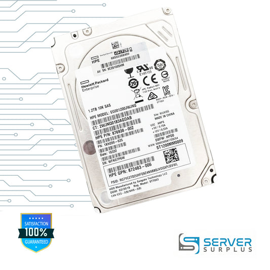 HPE EG001200JWJNQ 1.2TB SAS 10K 2.5 in Enterprise HDD | 876938-002 | ST1200MM0009 | 1XH200-035 | 872483-006