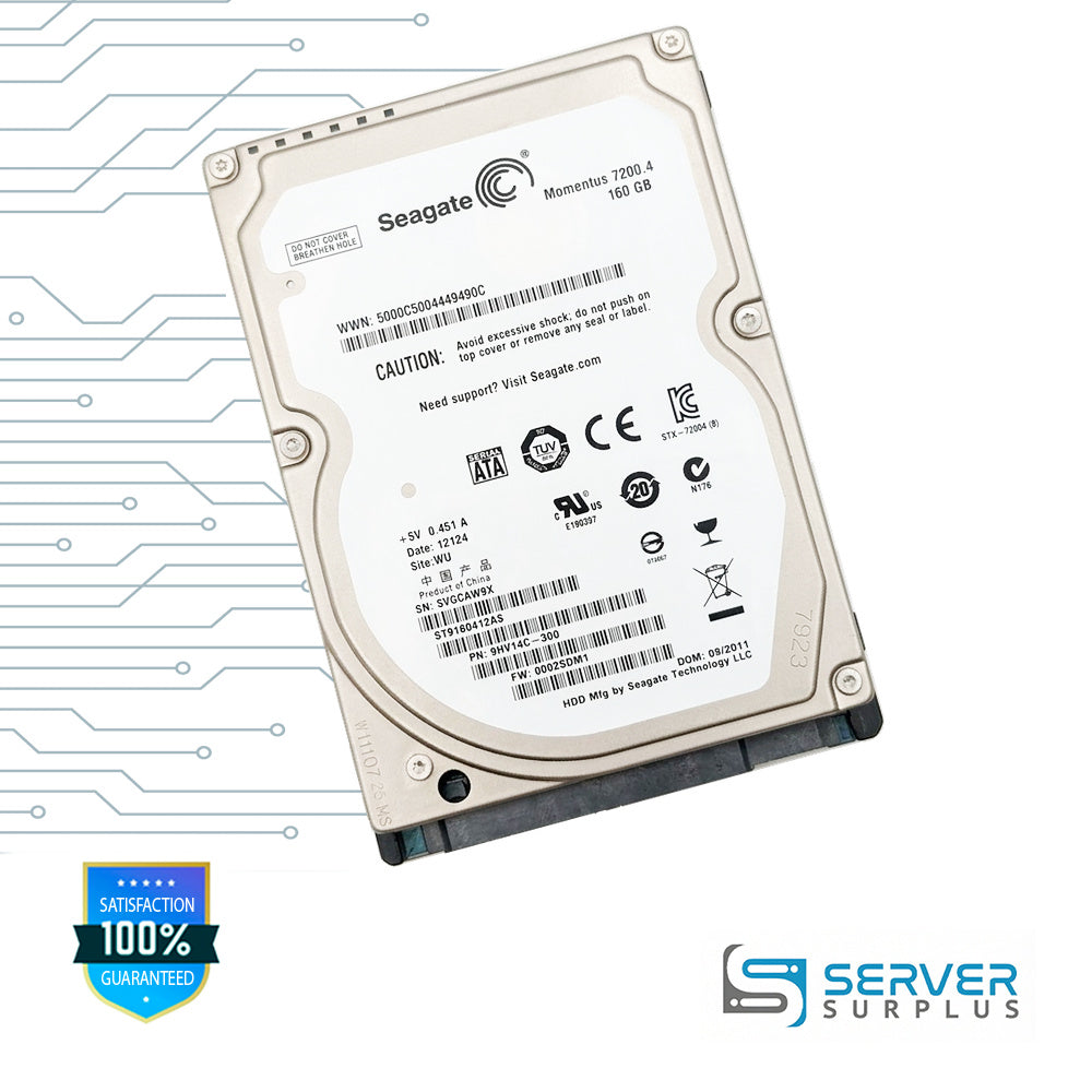 Seagate Momentus 7200.4 160GB 7.2K 2.5 in Enterprise HDD | ST9160412AS