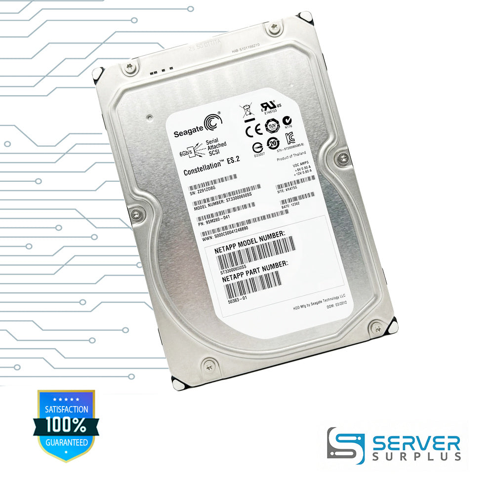 NetApp Constellation ES.2 SAS 6Gb/s 3.5 in Enterprise HDD | 50383-01 | ST33000650SS | 9SM260-041