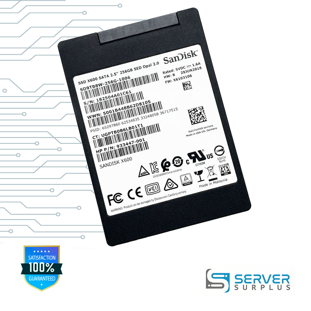 HP X600 256GB SATA 6Gb/s 2.5-Inch Enterprise SSD | 933447-001 | SD9TB8W-256G-1006