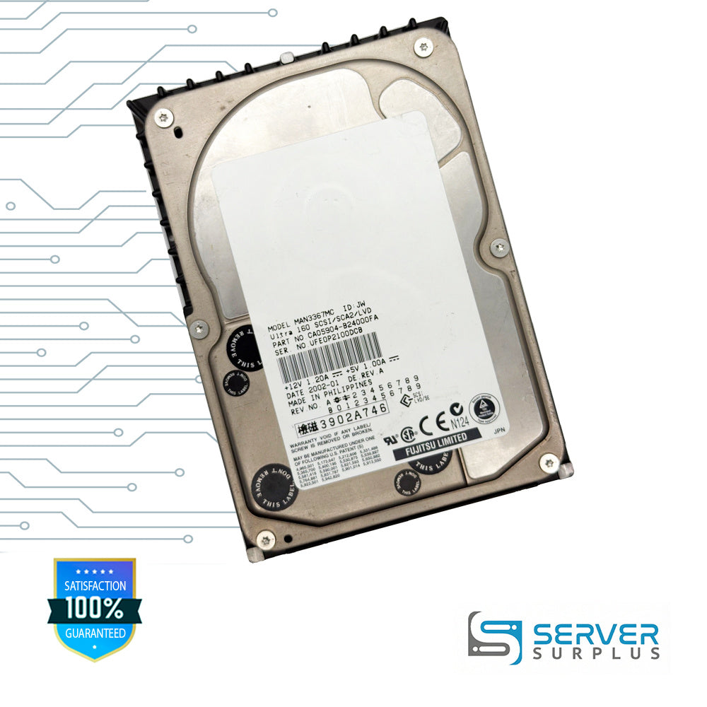 Fujitsu MAN3367MC 36.7GB SCSI 10K 3.5 in Enterprise HDD | CA05904-B24000FA