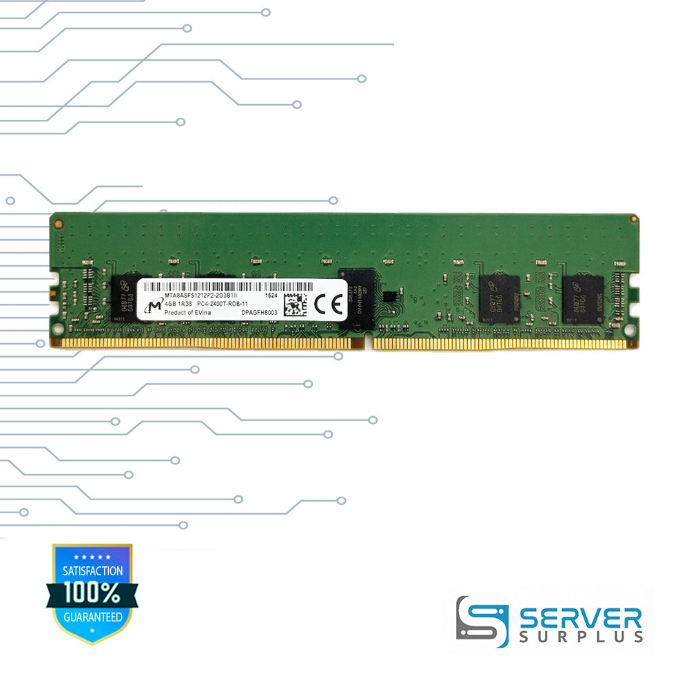 Micron 4GB DDR4-2400 PC4-19200 1Rx8 ECC PC4-2400T-RDB-11 Server Memory | M7A8ASFS1212P2-203B1II | MTA9ASF51272PZ-2G3B1 | MTA9ASF51272PZ-2G3B1II