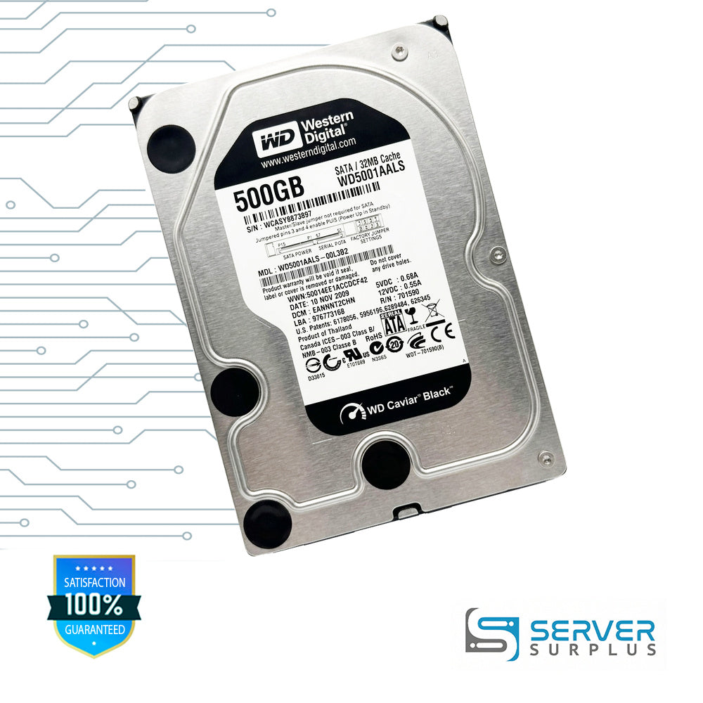 WD Caviar Black 500GB SATA 3.5 in Enterprise HDD | WD5001AALS