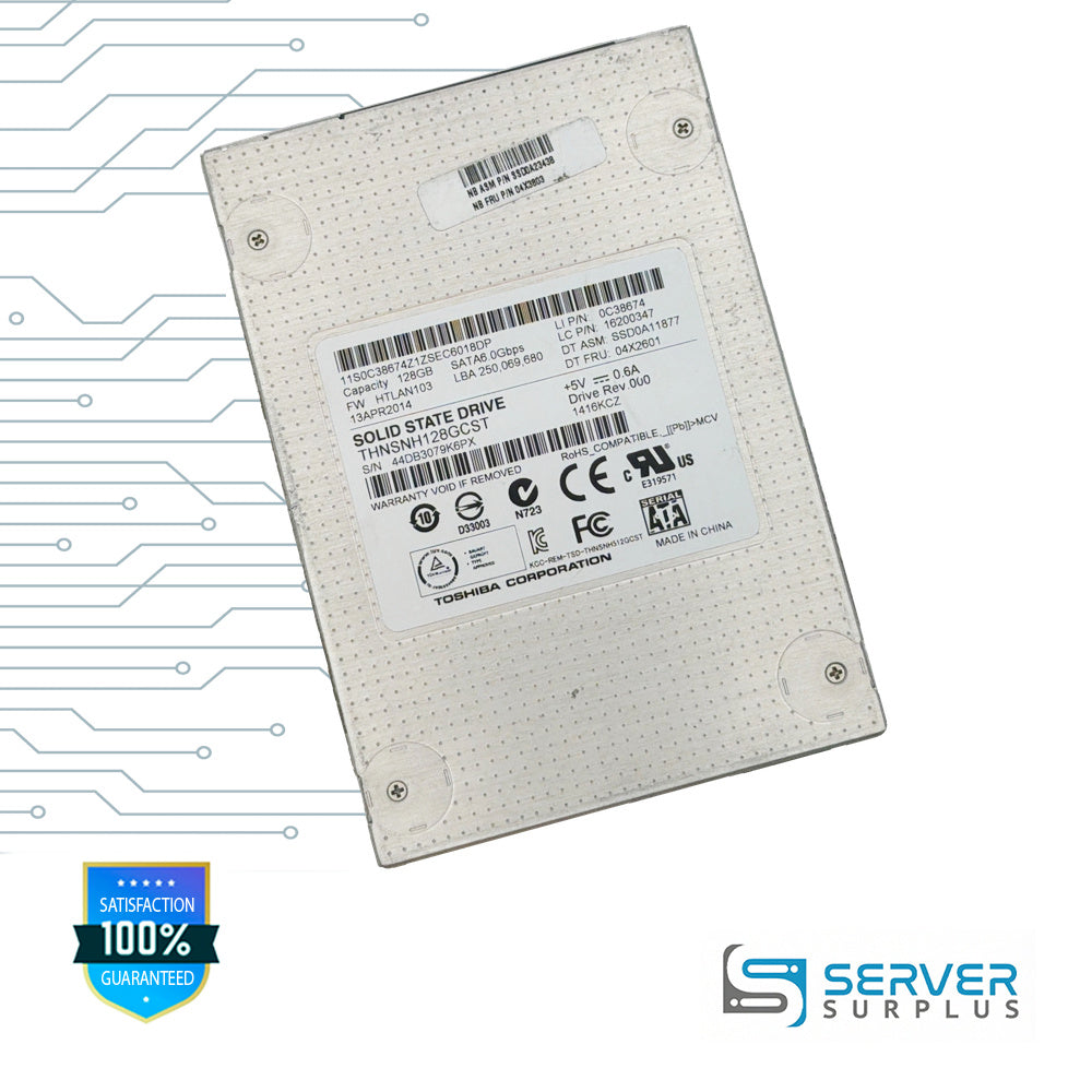 Lenovo 128GB SATA 6Gb/s 2.5 in Enterprise SSD | 04X3803 | THNSNH128GCST | SSD0A23438 | 0C38674 | 16200347 | SSD0A11877 | 04X2601