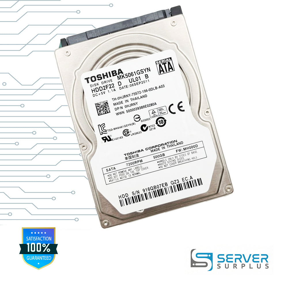 Dell 500GB SATA 7.2K 2.5 in Enterprise HDD | 0HJRNY | MK5061GSYN | HJRNY