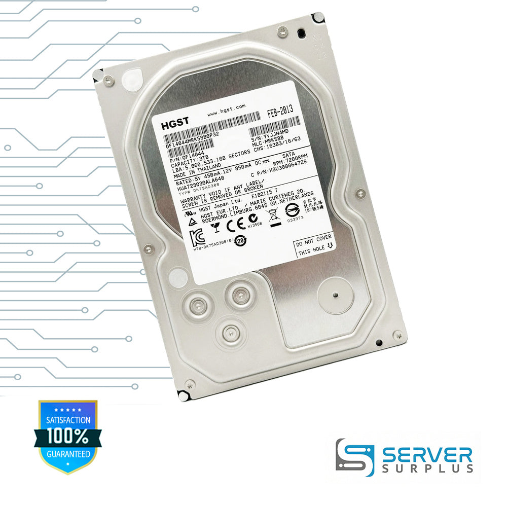 HGST HUA723030ALA640 3TB SATA 7200 RPM 3.5 in Enterprise HDD | 0F14044