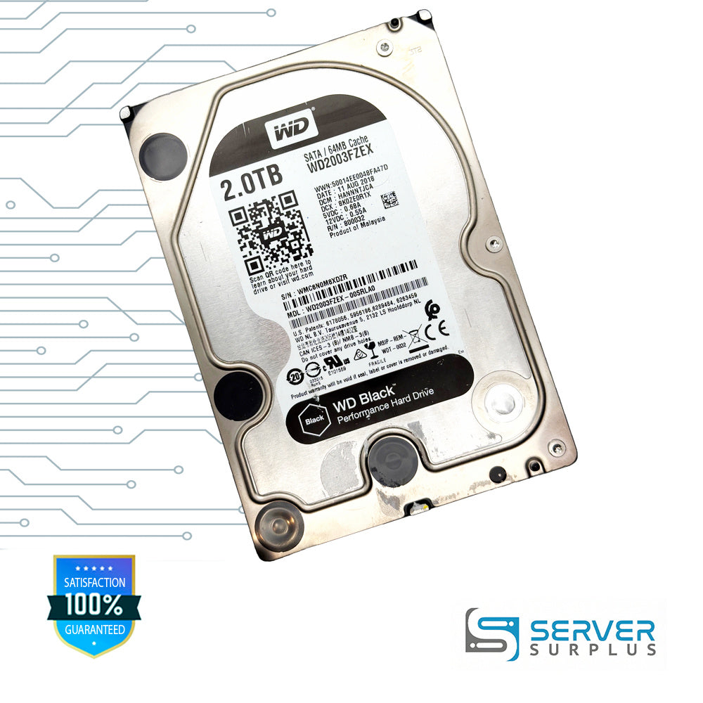 Western Digital WD BLACK 2TB SATA 3.5-Inch Enterprise HDD | WD2003FZEX