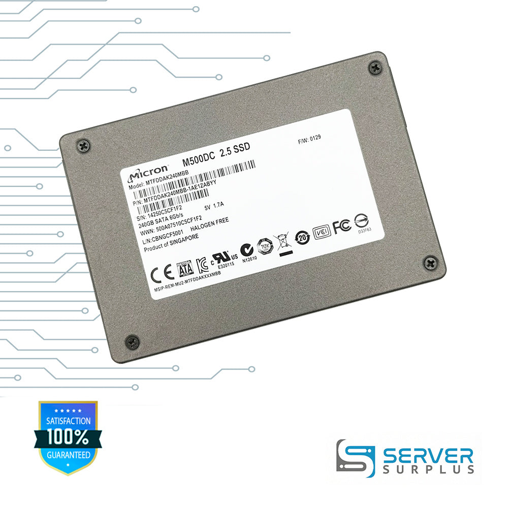 Micron M500DC 240GB SATA 6Gb/s 2.5 in Enterprise SSD | MTFDDAK240MBB-1AE1ZABYY